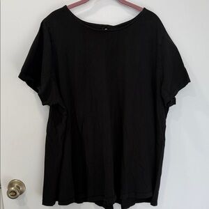Roamans Black Tshirt Short Sleeve Swing Top Size 26W 28W EUC